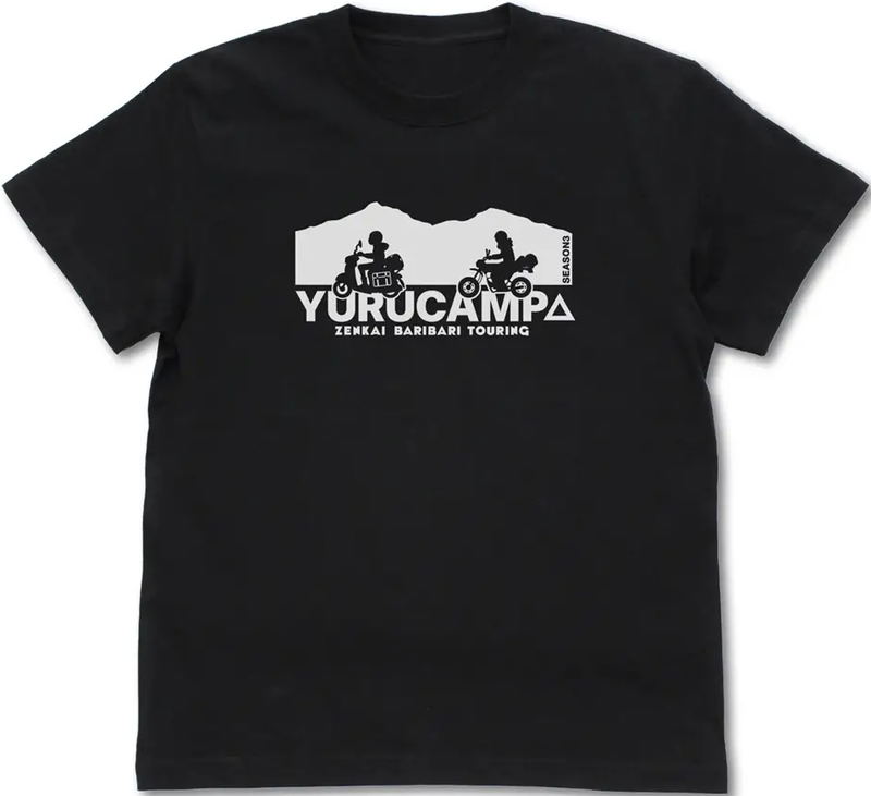 Yuru Camp Season 3 - Rin, Ayano Touring T-shirt (Black | Size L) image 1