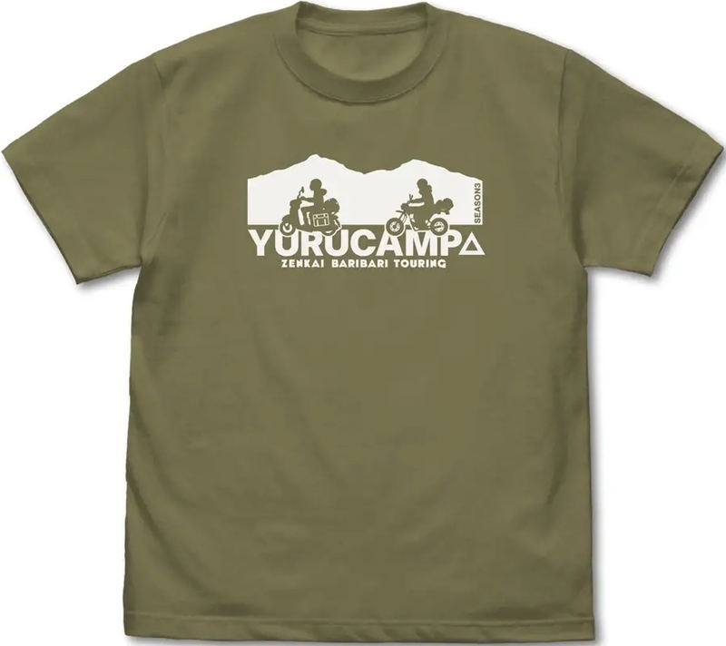 Yuru Camp Season 3 - Rin, Ayano Touring T-shirt (Light Olive | Size L) image 1