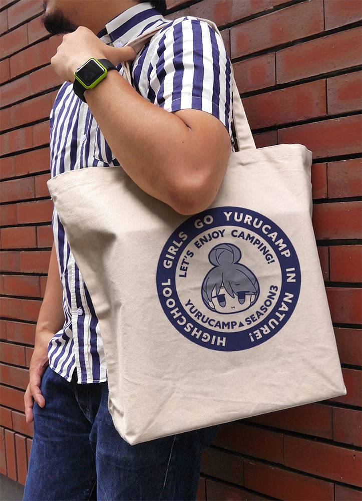 Yuru Camp Season 3 - Shima Rin Face Large Tote Bag (Natural) image 2