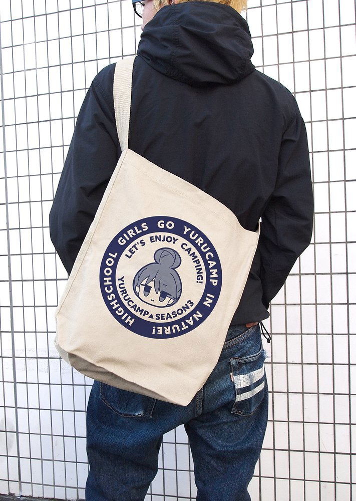 Yuru Camp Season 3 - Shima Rin Face Shoulder Tote Bag (Natural) image 2
