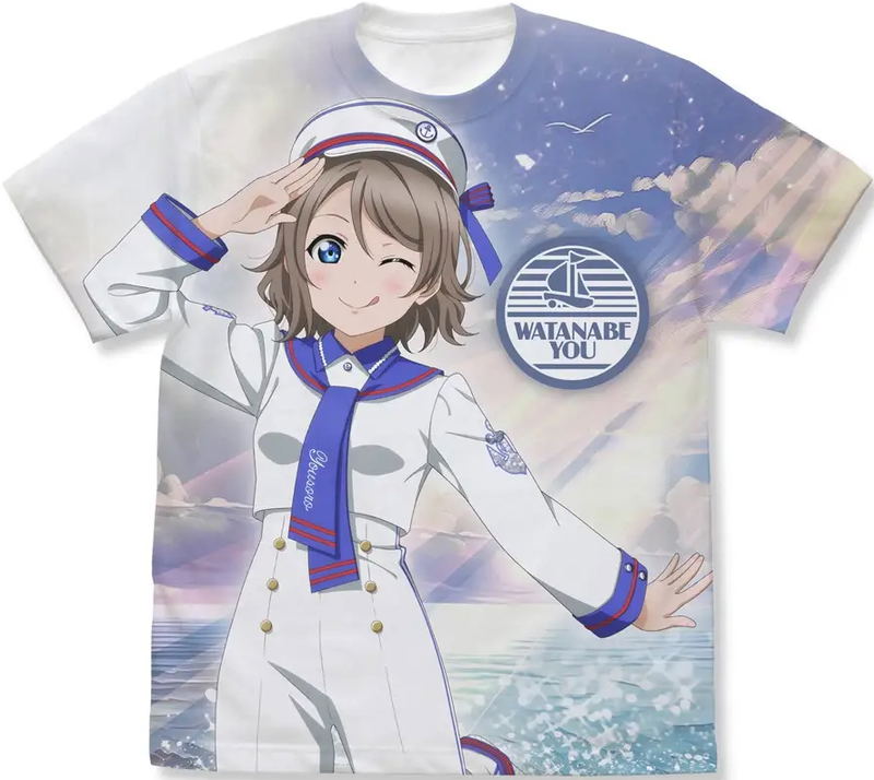 Love Live! Sunshine!! - Original Illustration Of Watanabe You Full Graphic T-shirt Solo Concert Ver. (White | Size XL) image 1