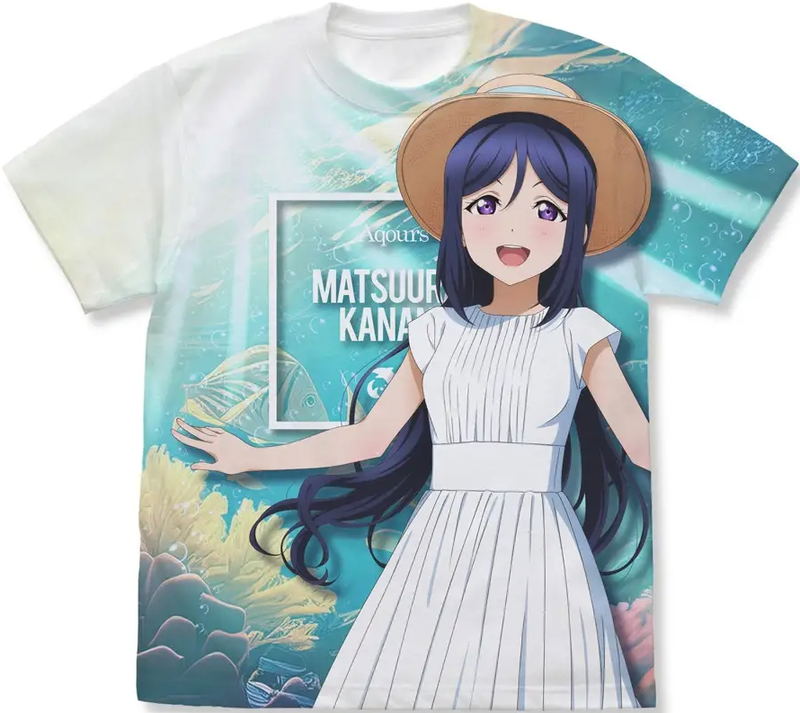 Love Live! Sunshine!! - Original Illustration Of Kanan Matsuura Full Graphic T-shirt Solo Concert Ver. (White | Size XL) image 1