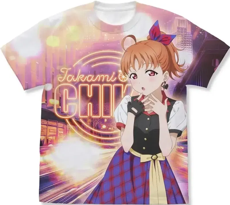 Love Live! Sunshine!! - Original Illustration Of Takami Chika Full Graphic T-shirt Solo Concert Ver. (White | Size S) image 1