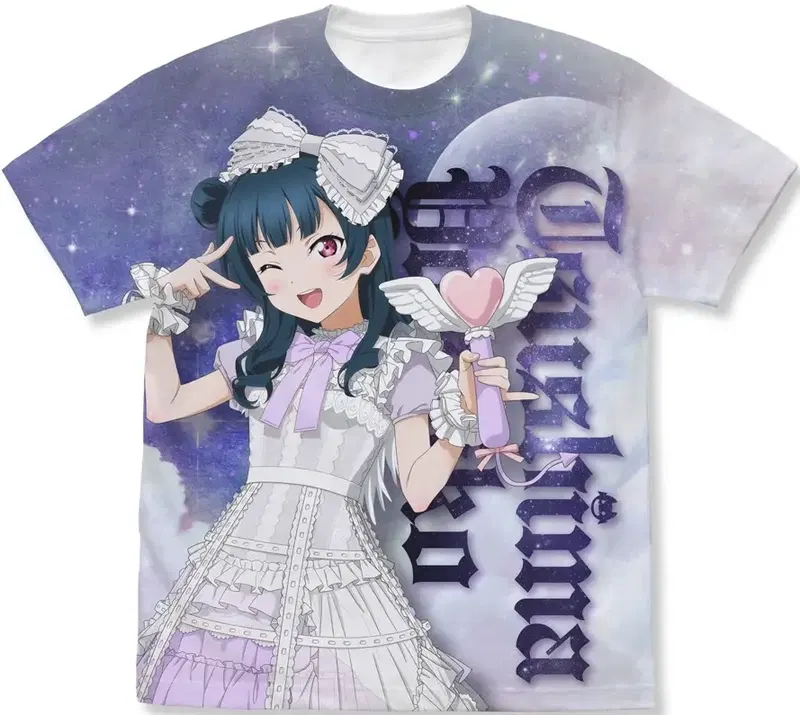 Love Live! Sunshine!! - Original Illustration Of Yoshiko Tsushima Full Graphic T-shirt Solo Concert Ver. (White | Size S) image 1