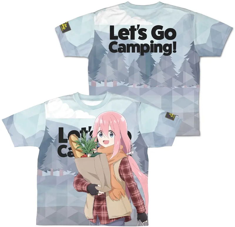 Yuru Camp Season 3 - Original Illustration Of Nadeshiko Kagamihara Double-sided Full Graphic T-shirt Zebra Shopping Ver. (Size L) image 1