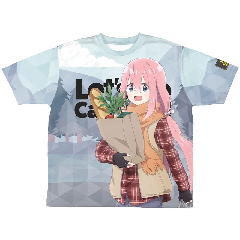 Yuru Camp Season 3 - Original Illustration Of Nadeshiko Kagamihara Double-sided Full Graphic T-shirt Zebra Shopping Ver. (Size L) image 2