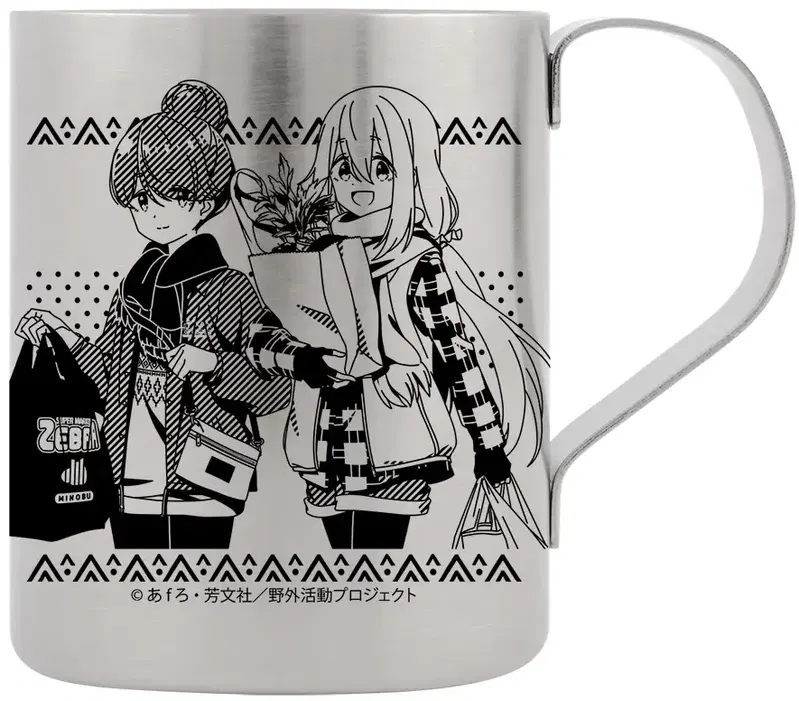 Yuru Camp Season 3 - Original Illustration Of Rin & Nadeshiko Double-layered Stainless Steel Mug Zebra Shopping Ver. image 1
