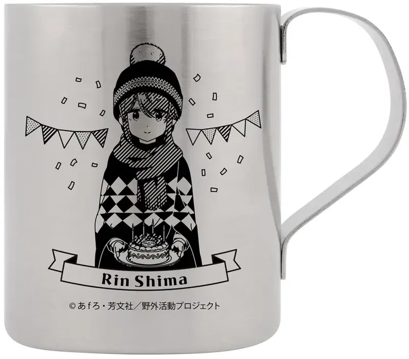 Yuru Camp Season 3 - Original Illustration Of Shima Rin Double-layered Stainless Steel Mug Birthday Camp Version image 1