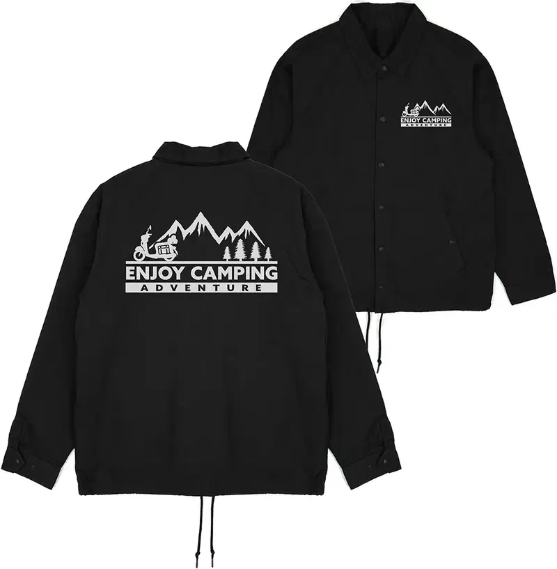 Yuru Camp Season 3 - Yurucamp Enjoy Camping T/C Coach Jacket (Black | Size M) image 1