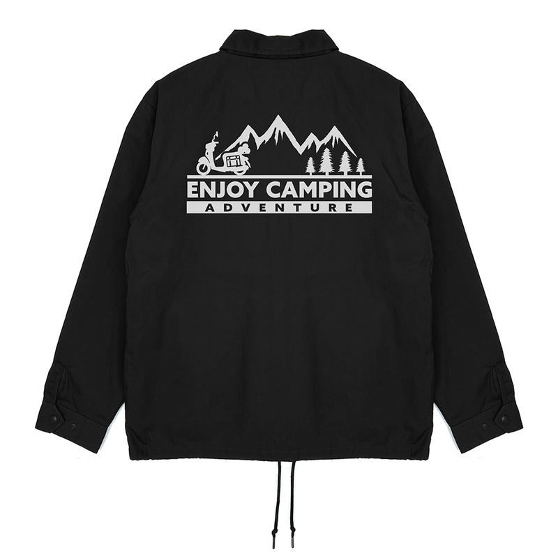 Yuru Camp Season 3 - Yurucamp Enjoy Camping T/C Coach Jacket (Black | Size M) image 3