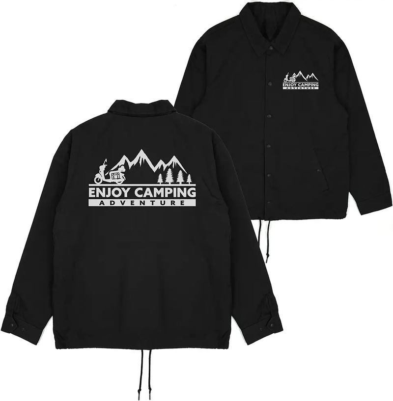 Yuru Camp Season 3 - Yurucamp Enjoy Camping T/C Coach Jacket (Black | Size L) image 1