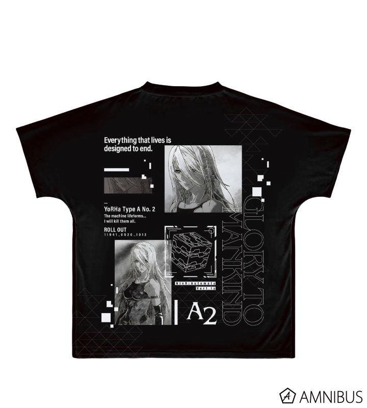 NieR:Automata Ver1.1a A2 Ani-Art Black Label Full Graphic T-shirt (Unisex | Size M) image 2