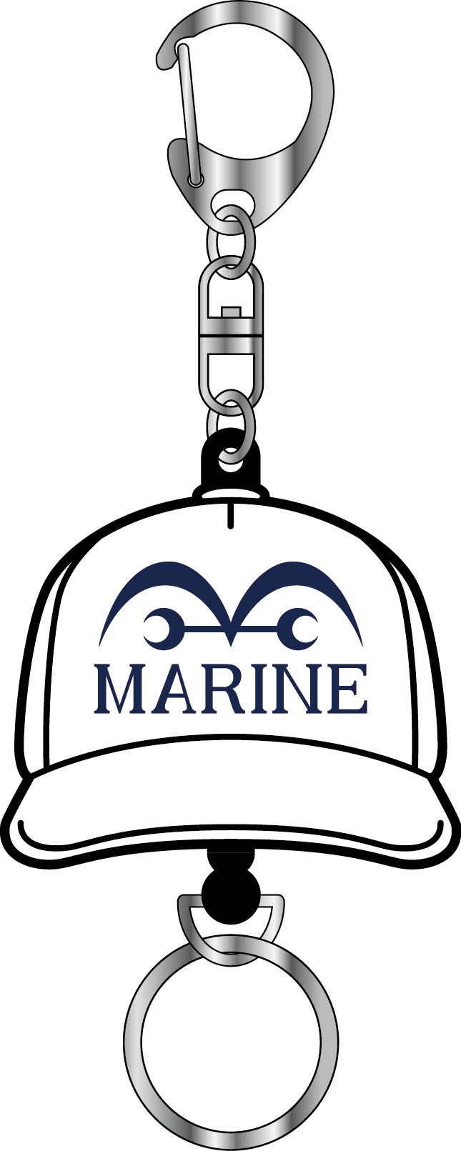 One Piece Hat Type Rubber Reel Key Chain Marine image 1