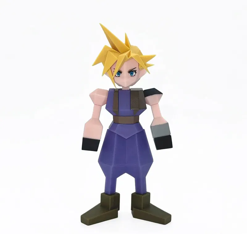 Final Fantasy VII Polygon Soft Vinyl Figure Cloud Strife (Re-run) image 1