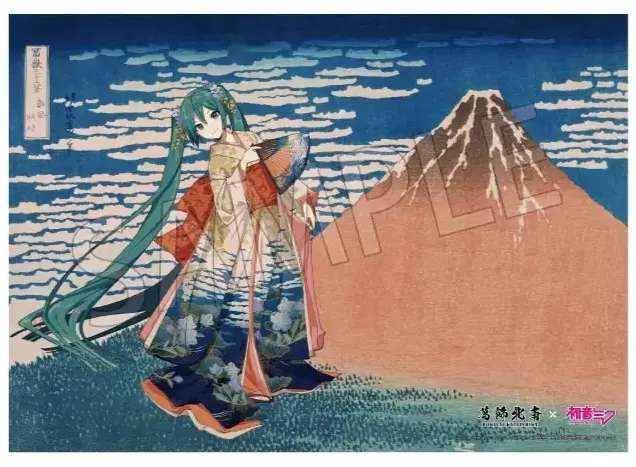 ポスター GODDESS OF THE WIND Hokusai Katsushika x Hatsune Miku B2 Cloth Poster Thirty-six Views