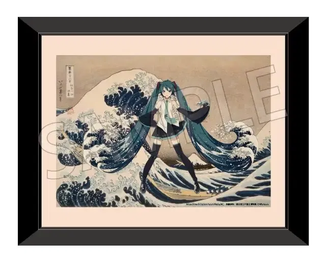 Hokusai Katsushika x Hatsune Miku Replicate Genga Thirty-six Views Of Mount Fuji The Great Wave Off Kanagawa (Re-run) image 1