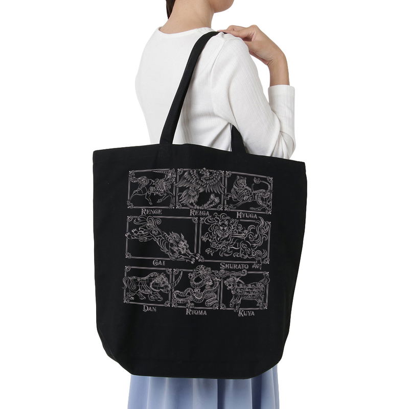 Legend Of Heavenly Sphere Shurato - Eight Guardians Large Tote Bag (Black) image 2