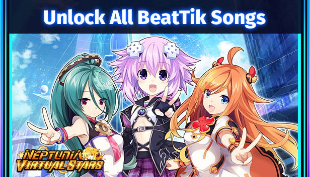 Neptunia Virtual Stars: Unlock All BeatTik Songs (DLC) <span class="ext" style="background-color: #B0000F; color: #FFFFFF;">DLC</span> <span class="ext" style="background-color: #2a475e; color: #FFFFFF;">STEAM</span> <span class="ext ext_digital">digital</span> image 1