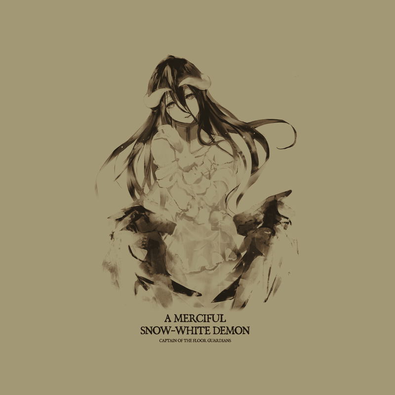 Overlord: The Sacred Kingdom - Albedo T-shirt Merciful Pure White Devil Ver. (Sand Khaki | Size S) image 2