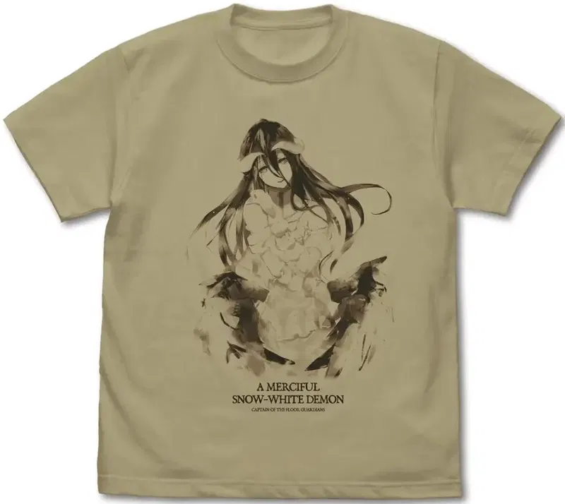 Overlord: The Sacred Kingdom - Albedo T-shirt Merciful Pure White Devil Ver. (Sand Khaki | Size S) image 1