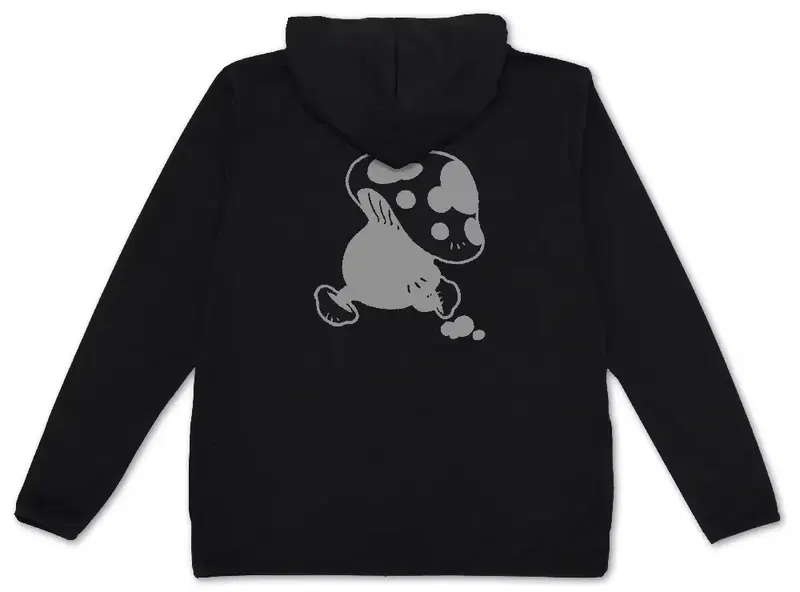 Delicious In Dungeon - Walking Mushroom Thin Dry Hoodie (Black | Size M) image 1