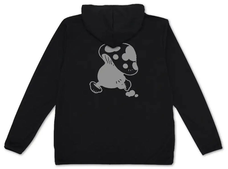 Delicious In Dungeon - Walking Mushroom Thin Dry Hoodie (Black | Size L) image 1