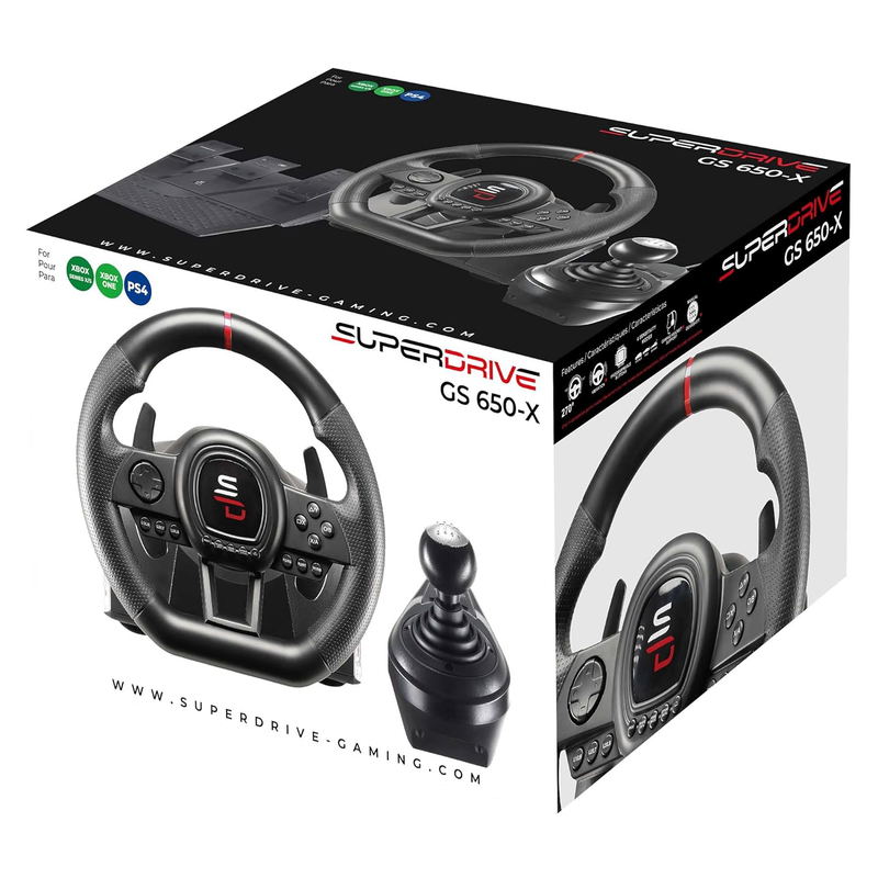 Subsonic Superdrive - GS650-X Steering Wheel With Pedals for Xbox Series X|S / Xbox One / PS4 image 1