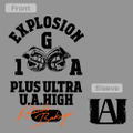 TV Anime My Hero Academia - Katsuki Bakugo College T-shirt (Mix Gray | Size M) thumbnail 2