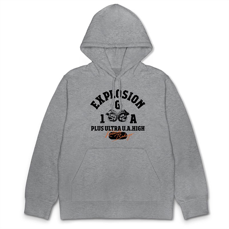 TV Anime My Hero Academia  - Katsuki Bakugo College Pullover Hoodie (Mix Gray | Size L) image 1