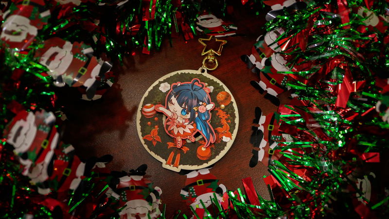 Nene Amano - Wooden Keychain (Christmas) image 2
