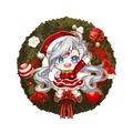Obake Pam - Wooden Keychain (Christmas) thumbnail 1