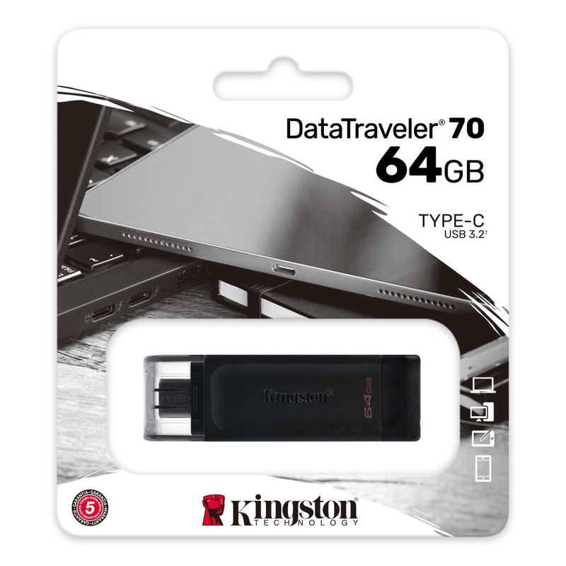 Kingston DataTraveler 70 Type-C FlashDrive 64GB (Black) image 3