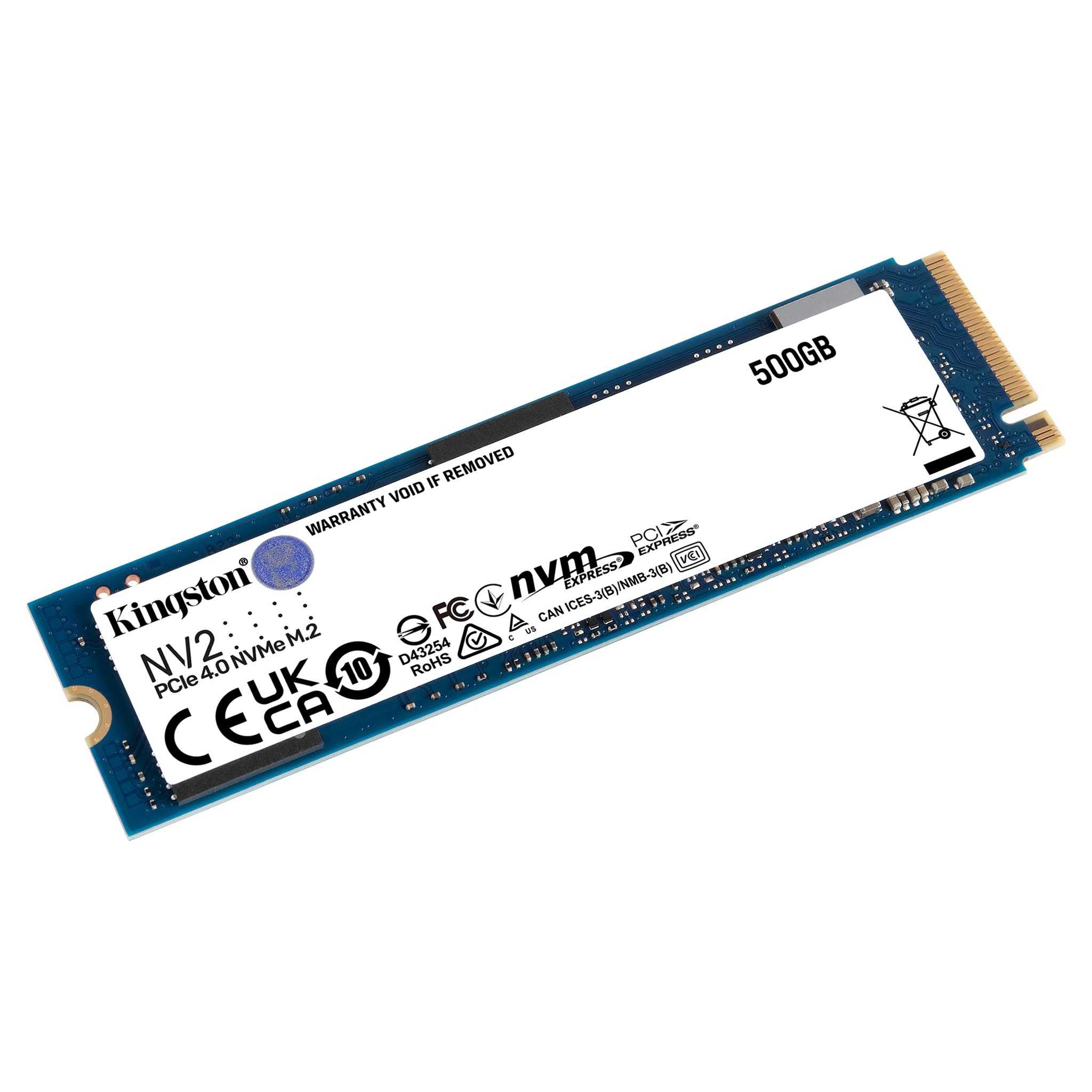 Kingston NV2 NVMe PCIe 4.0 SSD, M.2 2280 (500GB) for Laptop, Desktop