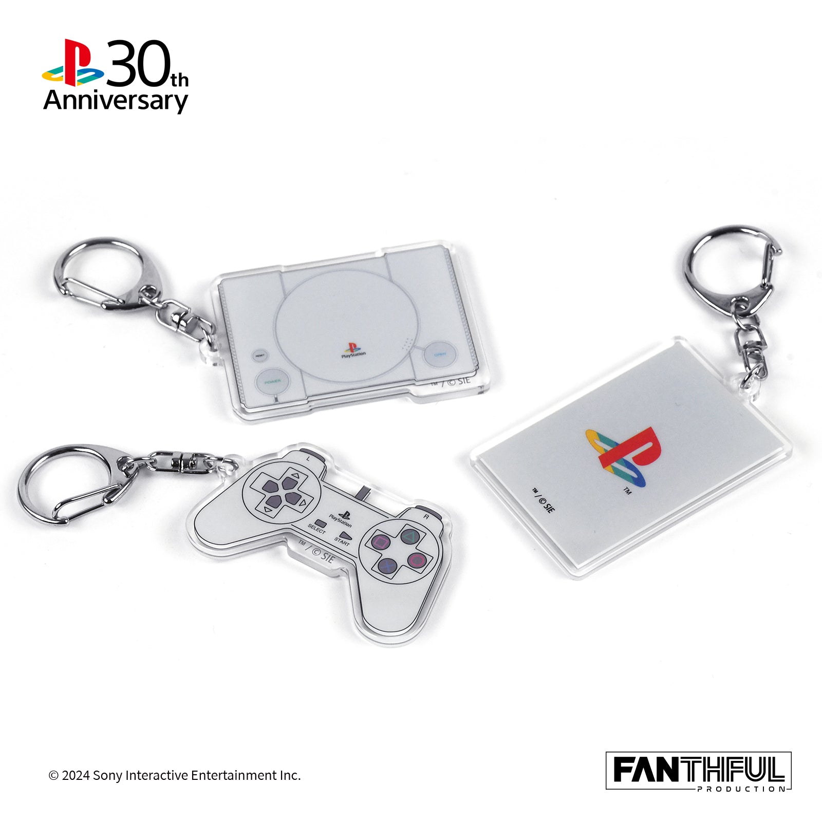PlayStation 30th Anniversary Acrylic Keychain (Set of 3 Pieces)