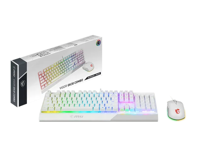 MSI Vigor GK30 Combo TC Gaming Keyboard (White) image 1