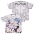 Re:ZERO -Starting Life In Another World- Emilia & Rem Double-sided Full Graphic T-shirt (Size M) thumbnail 1