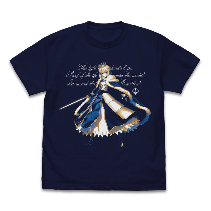 Fate/Grand Order - Saber/Altria Pendragon T-shirt Noble Phantasm Activation Ver. (Navy | Size M) image 1