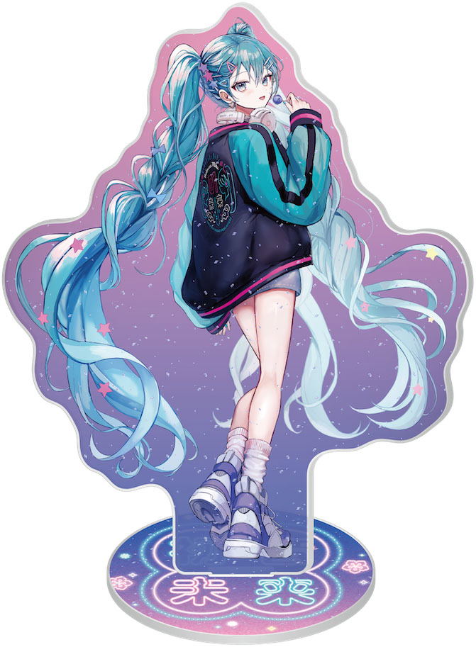 Hatsune Miku x SOLWA Glitter Acrylic Stand Art by PiPi A