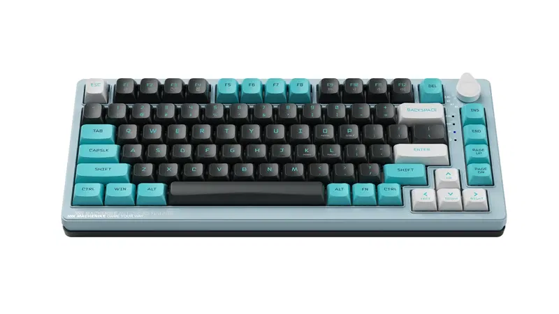 Machenike K600T Mechanical Keyboard B82W Grey Blue (Silver Switch) image 1