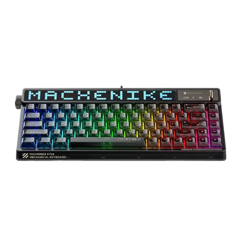 Machenike KT68Pro LED Mechanical Keyboard B68W Black North Pole (Brown Switch) image 2