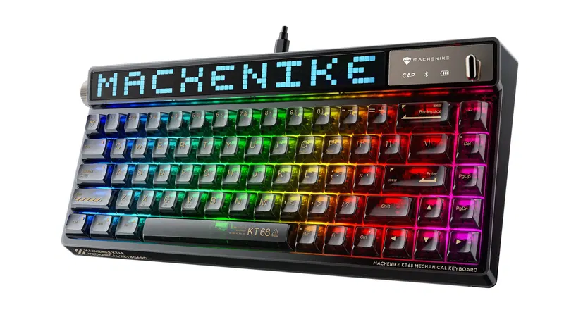 Machenike KT68Pro LED Mechanical Keyboard B68W Black North Pole (Brown Switch) image 3