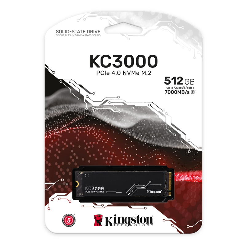 Kingston KC3000 PCIe 4.0 NVMe SSD, M.2 2280, M-Key PCIe 4.0 x4, Heatsink (512GB) image 3