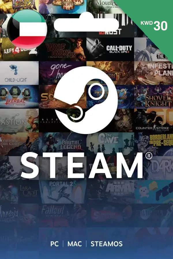 Steam Gift Card (KWD 30 | For Kuwait Currency Only) STEAM digital — Import Game Deal