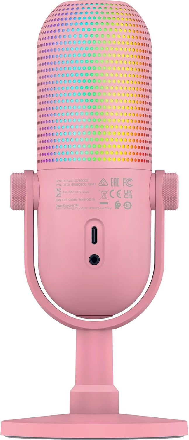 Razer Seiren V3 Chroma レイザー マイク ピンク Razer Seiren V3 Chroma USB Microphone (Quartz)