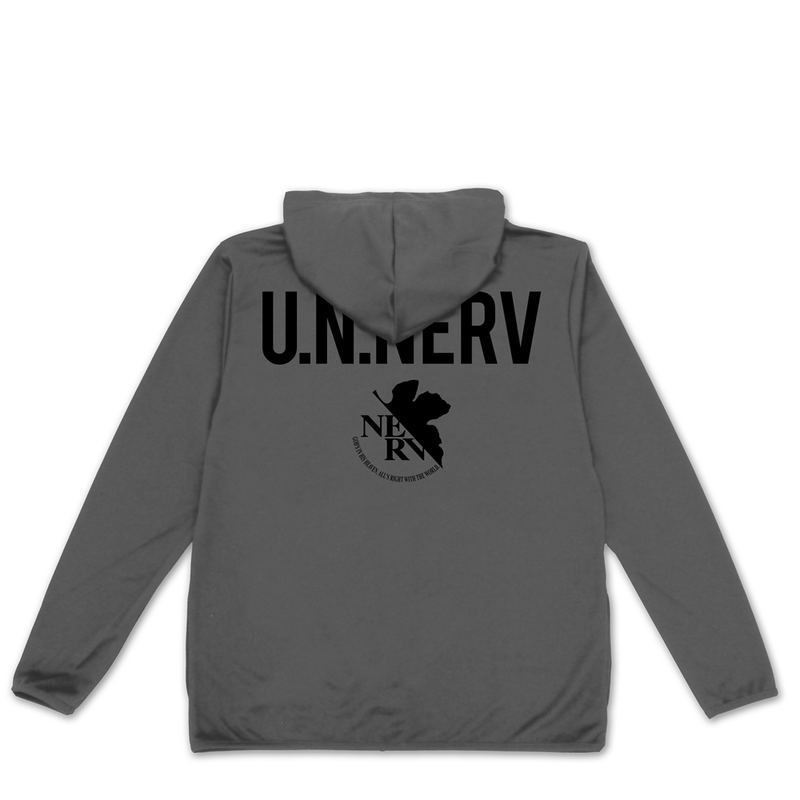 Evangelion - U.N.NERV Thin Dry Hoodie (Gray | Size L) image 2