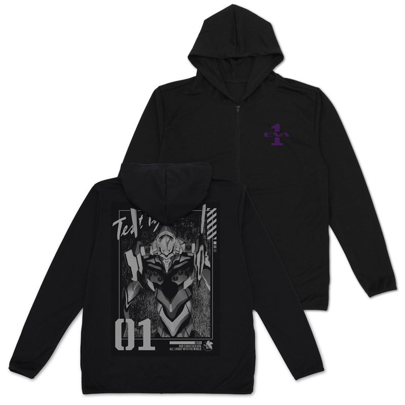 Evangelion - Eva Unit 01 Thin Dry Hoodie (Black | Size XL) image 1