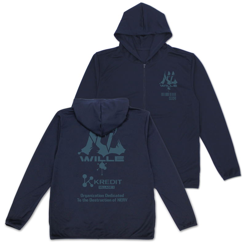 Evangelion - Wille ＆ Kredit Thin Dry Hoodie (Navy | Size M) image 1