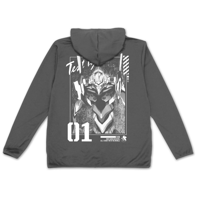 Evangelion - Eva Unit 01 Thin Dry Hoodie (Gray | Size M) image 2