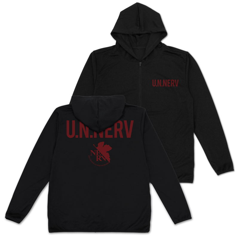 Evangelion - U.N.NERV Thin Dry Hoodie (Black | Size M) image 1