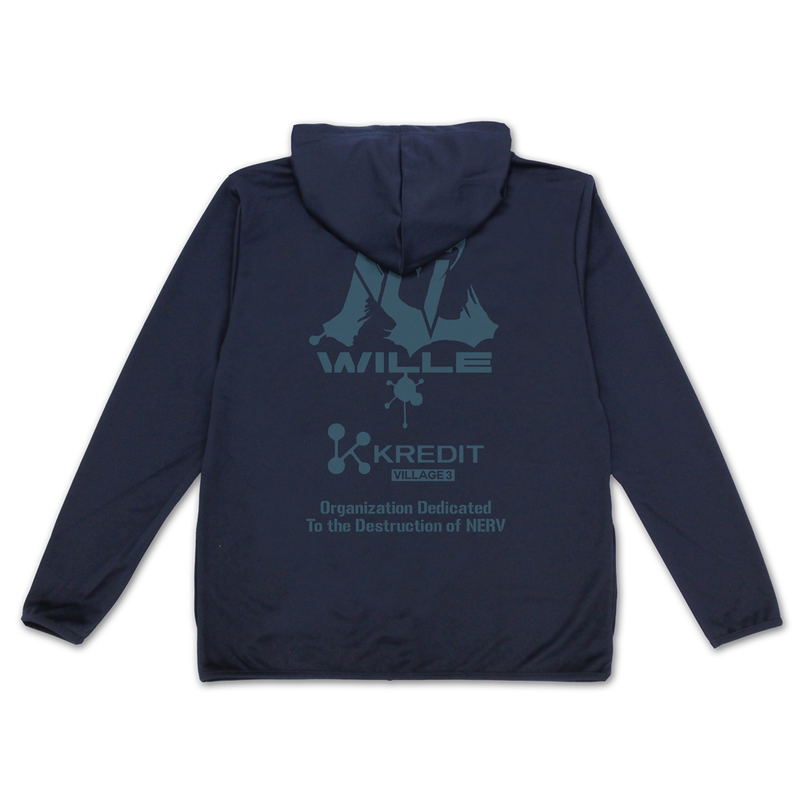 Evangelion - Wille ＆ Kredit Thin Dry Hoodie (Navy | Size XXL) image 2
